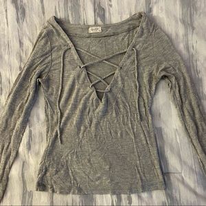 pacsun gray long sleeve; could fit an XS